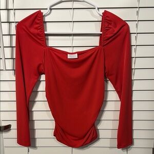 Abound Red Long Sleeve Top